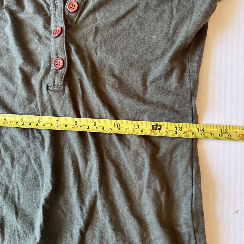 James Perse Sz 2 Olive Button Midi/Maxi Dress V-neck Cotton/see Details - Picture 6 of 11